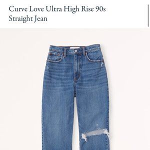 Abercrombie & Fitch Curve Love Ultra High Rise 90s Straight Jean